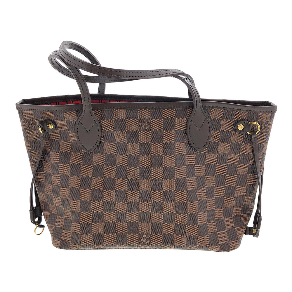 Louis Vuitton Damier Ebene Neverfull PM Shoulder Bag Brown